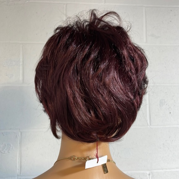 NWT 11” natural volume puff series burgundy magenta wine volume short full top - Picture 7 of 16